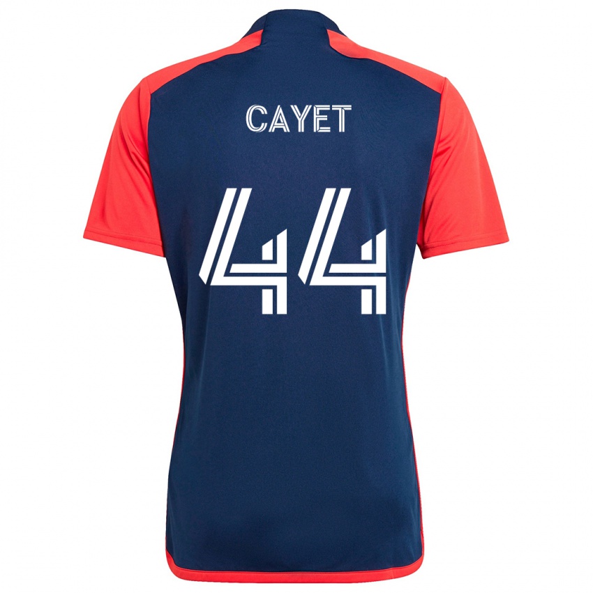 Niño Camiseta Pierre Cayet #44 Azul Rojo 1ª Equipación 2024/25 La Camisa México