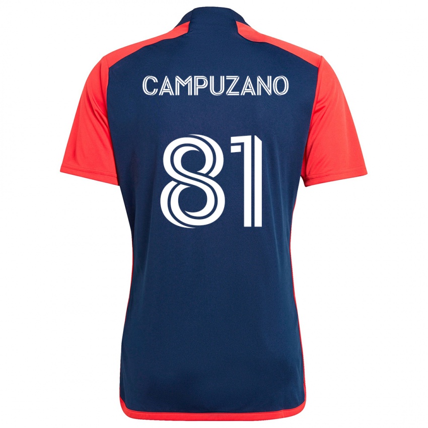 Niño Camiseta Nico Campuzano #81 Azul Rojo 1ª Equipación 2024/25 La Camisa México