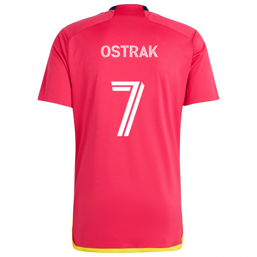 Niño Camiseta Tomás Ostrák #7 Rojo Azul 1ª Equipación 2024/25 La Camisa México