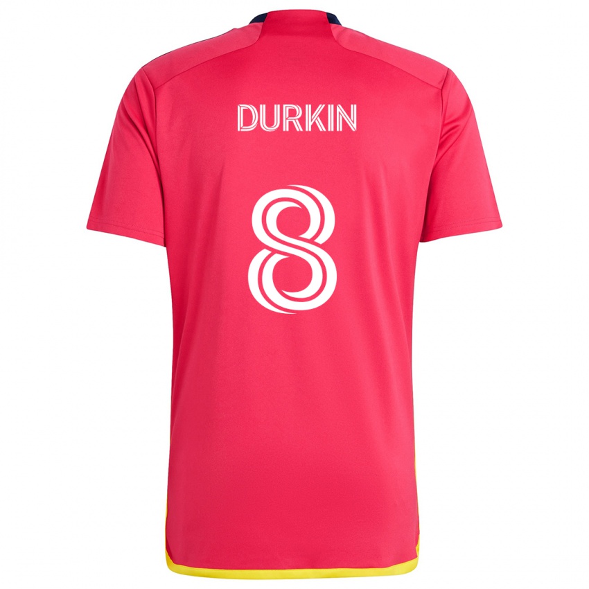 Niño Camiseta Chris Durkin #8 Rojo Azul 1ª Equipación 2024/25 La Camisa México