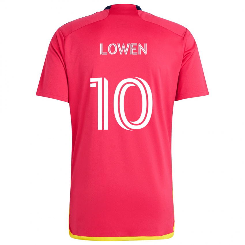 Niño Camiseta Eduard Löwen #10 Rojo Azul 1ª Equipación 2024/25 La Camisa México