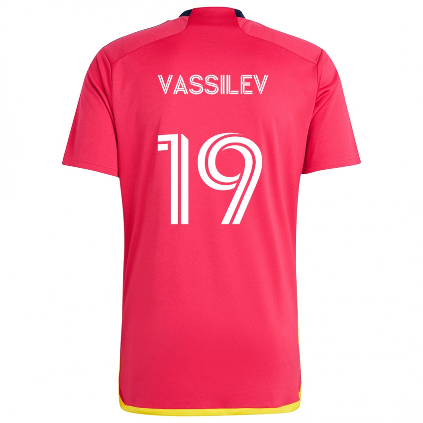 Niño Camiseta Indiana Vassilev #19 Rojo Azul 1ª Equipación 2024/25 La Camisa México