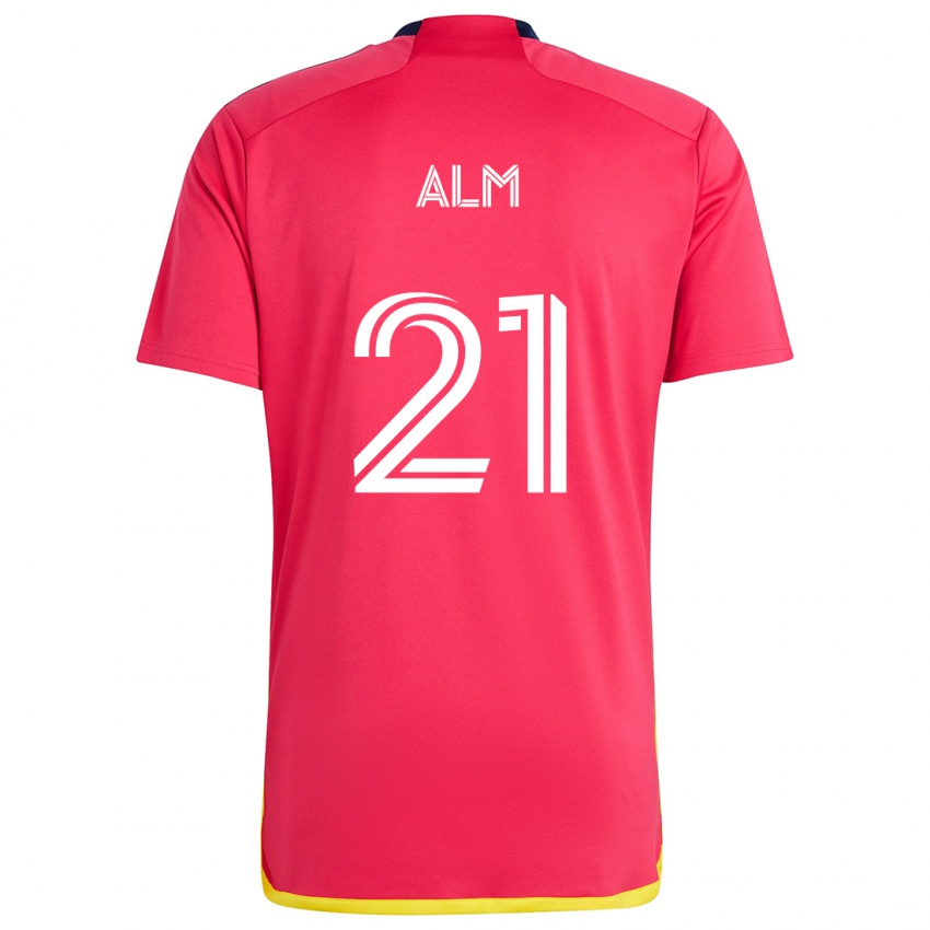 Niño Camiseta Rasmus Alm #21 Rojo Azul 1ª Equipación 2024/25 La Camisa México