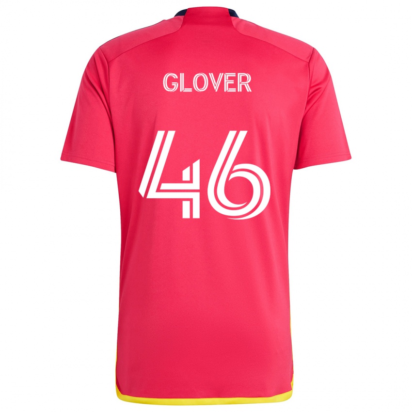 Niño Camiseta Caden Glover #46 Rojo Azul 1ª Equipación 2024/25 La Camisa México