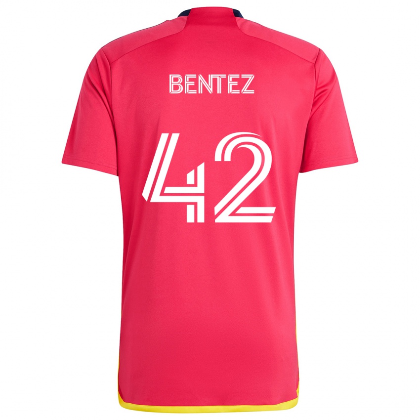 Niño Camiseta Óscar Benítez #42 Rojo Azul 1ª Equipación 2024/25 La Camisa México