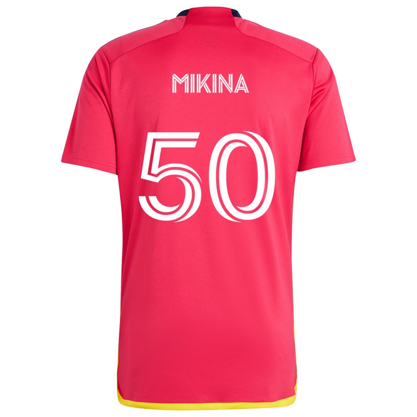 Niño Camiseta Gabriel Mikina #50 Rojo Azul 1ª Equipación 2024/25 La Camisa México