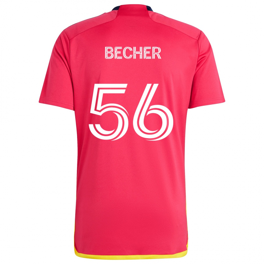 Niño Camiseta Ryan Becher #56 Rojo Azul 1ª Equipación 2024/25 La Camisa México