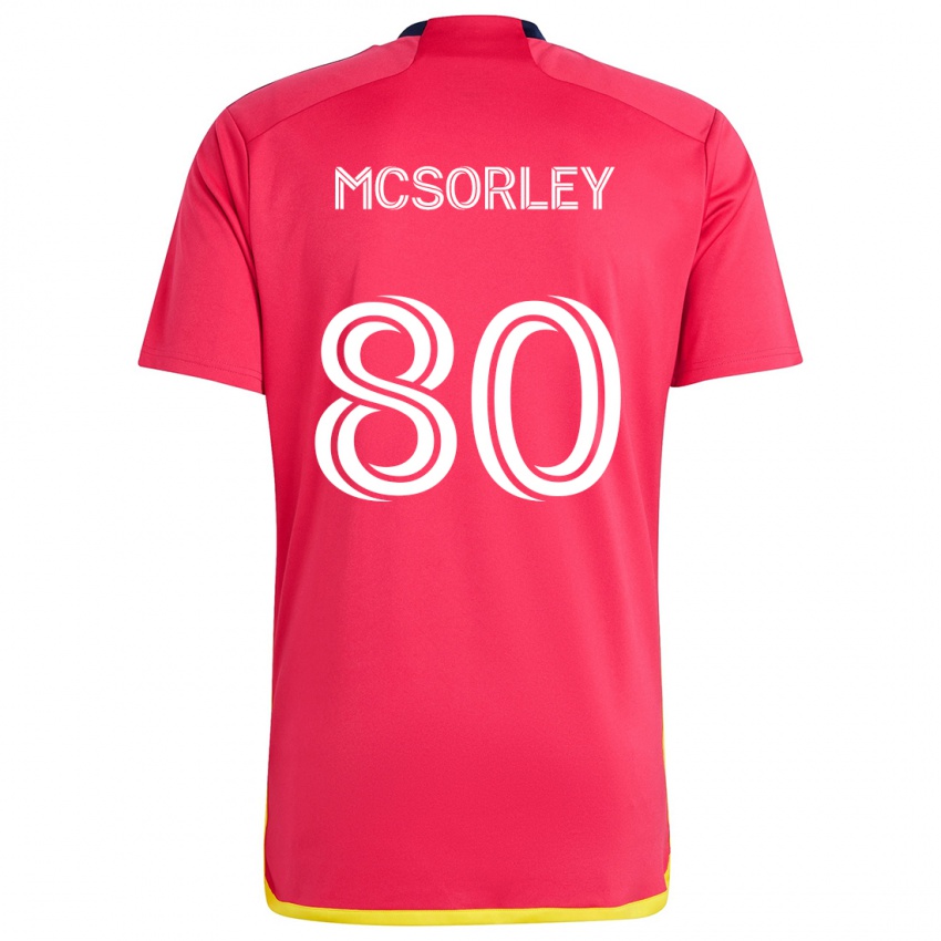 Niño Camiseta Brendan Mcsorley #80 Rojo Azul 1ª Equipación 2024/25 La Camisa México