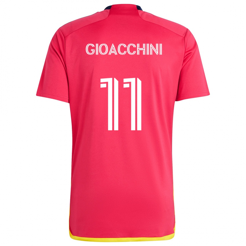 Niño Camiseta Nicholas Gioacchini #11 Rojo Azul 1ª Equipación 2024/25 La Camisa México