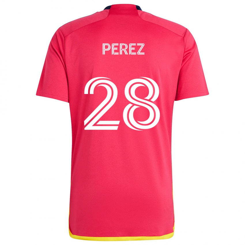 Niño Camiseta Miguel Perez #28 Rojo Azul 1ª Equipación 2024/25 La Camisa México