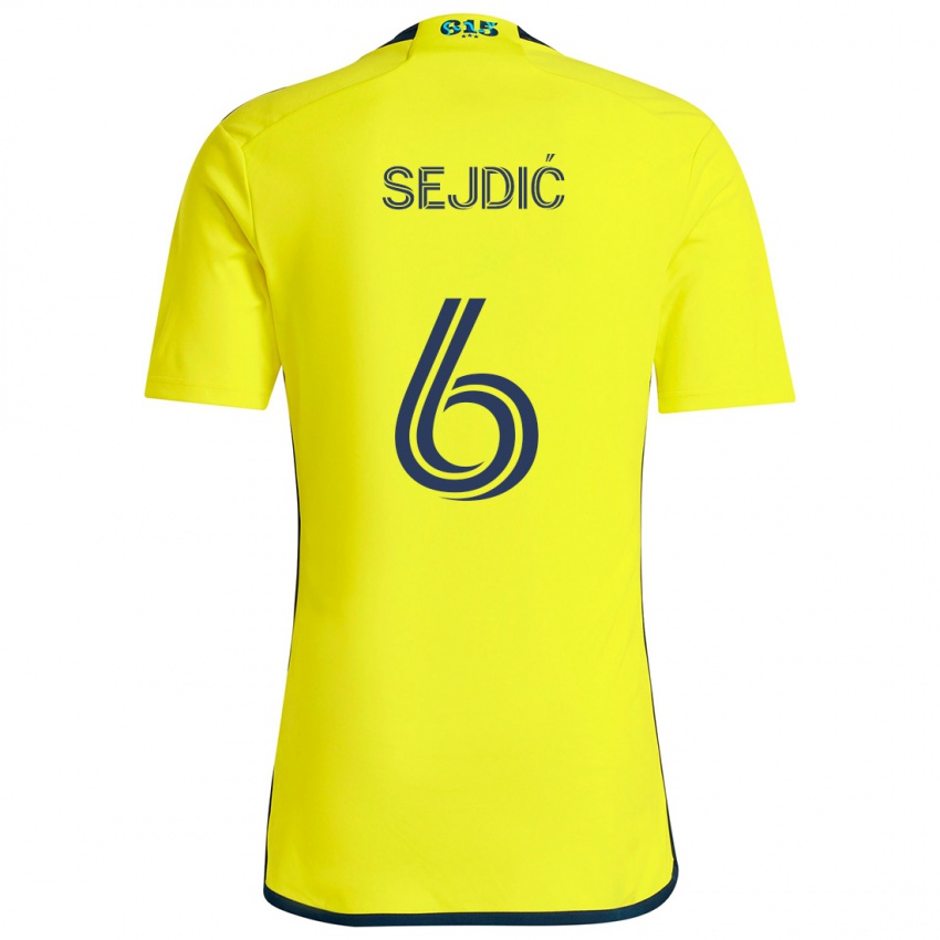 Niño Camiseta Amar Sejdić #6 Amarillo Azul 1ª Equipación 2024/25 La Camisa México