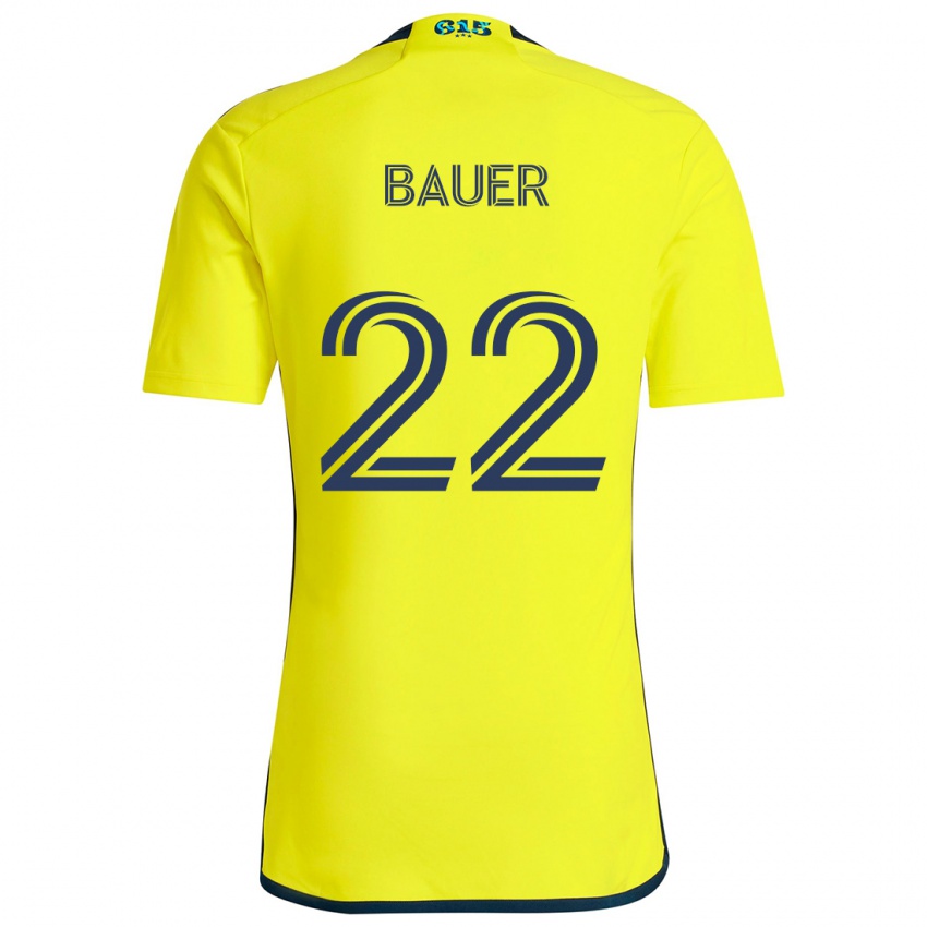 Niño Camiseta Josh Bauer #22 Amarillo Azul 1ª Equipación 2024/25 La Camisa México