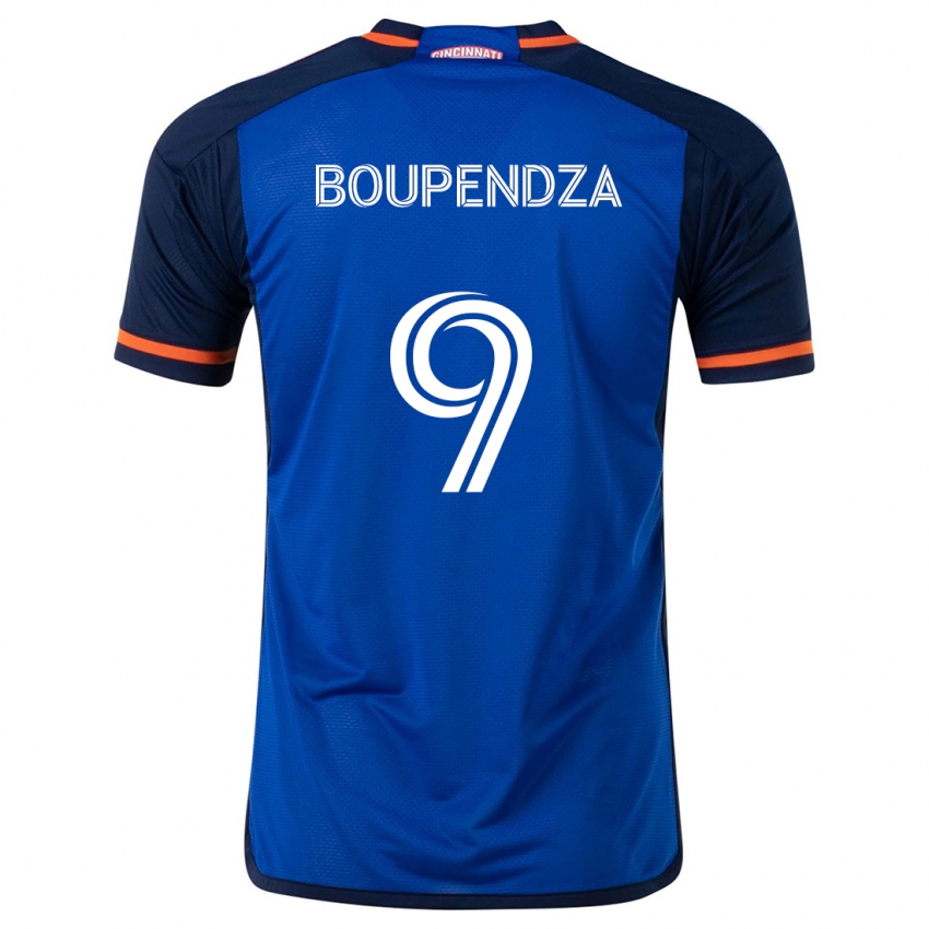 Niño Camiseta Aaron Boupendza #9 Azul Blanco 1ª Equipación 2024/25 La Camisa México