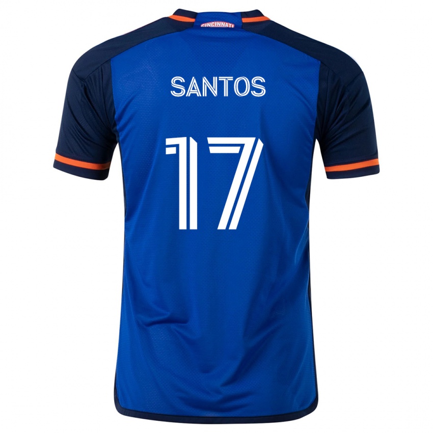 Niño Camiseta Sergio Santos #17 Azul Blanco 1ª Equipación 2024/25 La Camisa México