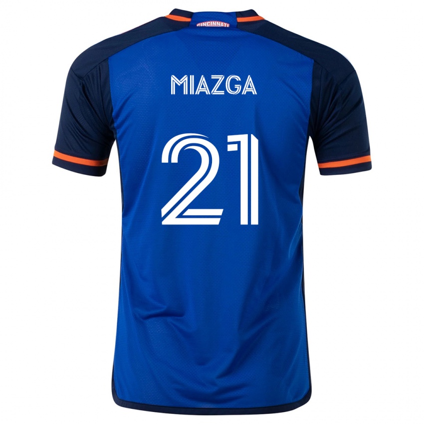 Niño Camiseta Matt Miazga #21 Azul Blanco 1ª Equipación 2024/25 La Camisa México