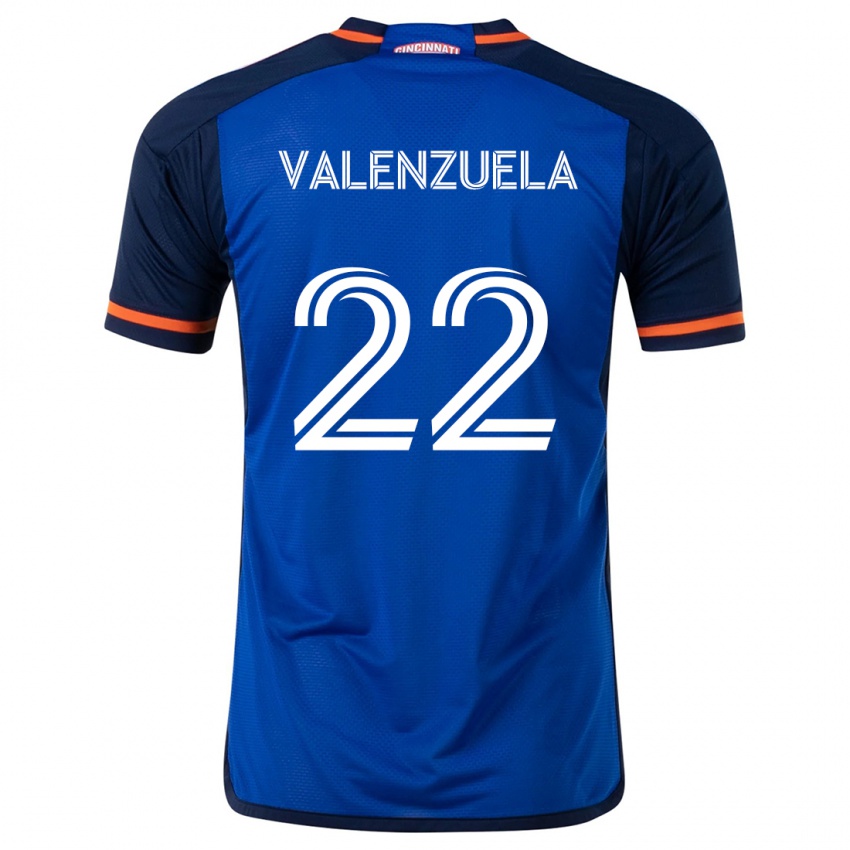 Niño Camiseta Gerardo Valenzuela #22 Azul Blanco 1ª Equipación 2024/25 La Camisa México