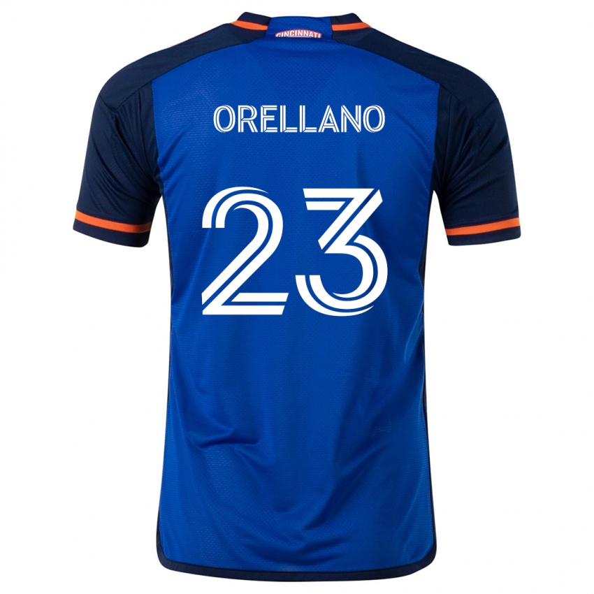 Niño Camiseta Luca Orellano #23 Azul Blanco 1ª Equipación 2024/25 La Camisa México