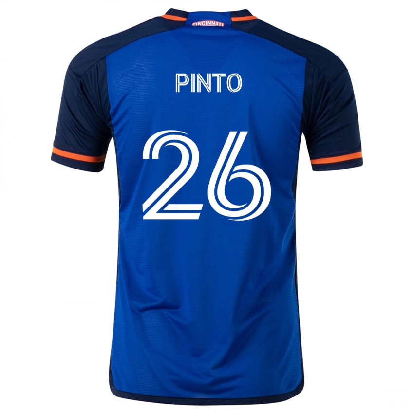 Niño Camiseta Malik Pinto #26 Azul Blanco 1ª Equipación 2024/25 La Camisa México