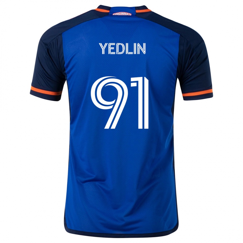 Niño Camiseta Deandre Yedlin #91 Azul Blanco 1ª Equipación 2024/25 La Camisa México