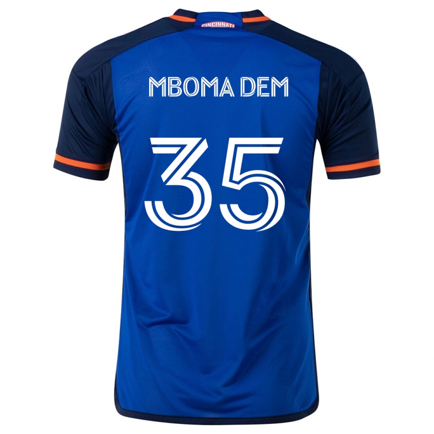 Niño Camiseta Kenji Mboma Dem #35 Azul Blanco 1ª Equipación 2024/25 La Camisa México