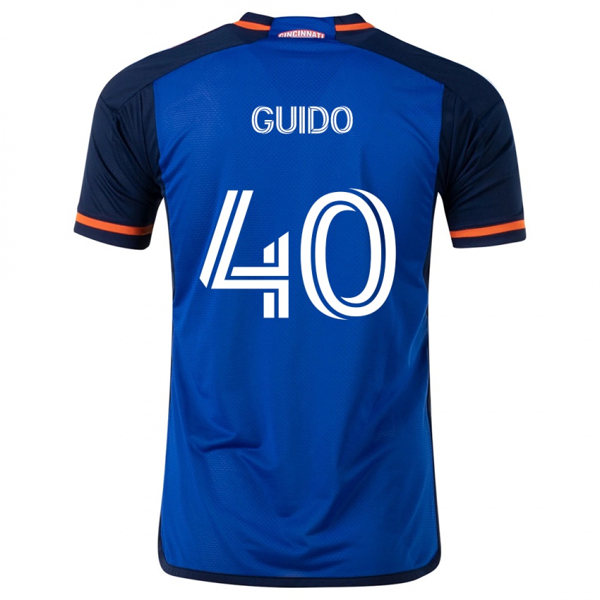 Niño Camiseta Alejandro Guido #40 Azul Blanco 1ª Equipación 2024/25 La Camisa México