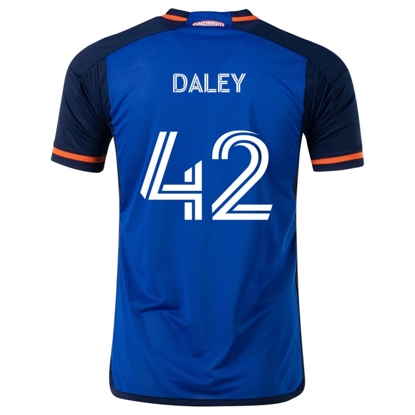 Niño Camiseta Amir Daley #42 Azul Blanco 1ª Equipación 2024/25 La Camisa México