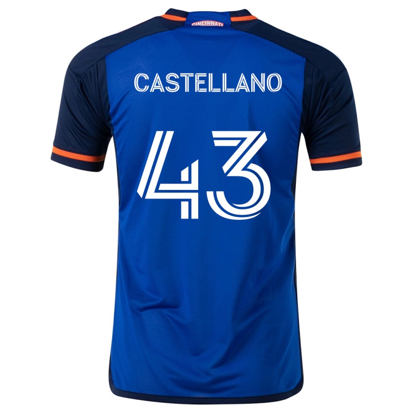 Niño Camiseta Jesús Castellano #43 Azul Blanco 1ª Equipación 2024/25 La Camisa México