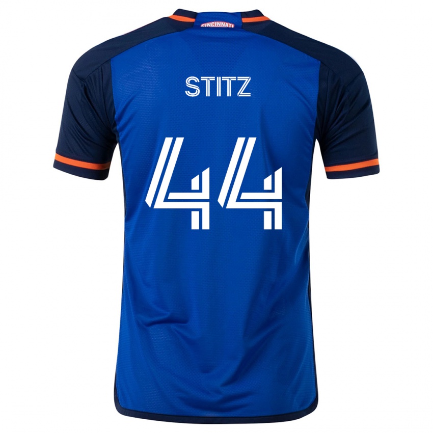 Niño Camiseta Ben Stitz #44 Azul Blanco 1ª Equipación 2024/25 La Camisa México