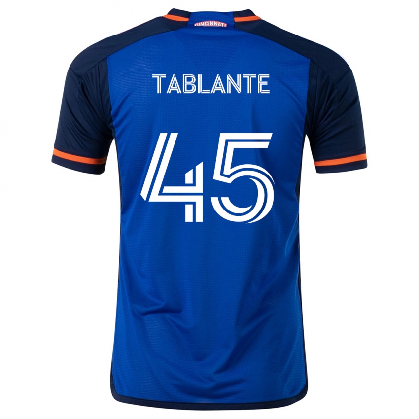 Niño Camiseta Moises Tablante #45 Azul Blanco 1ª Equipación 2024/25 La Camisa México