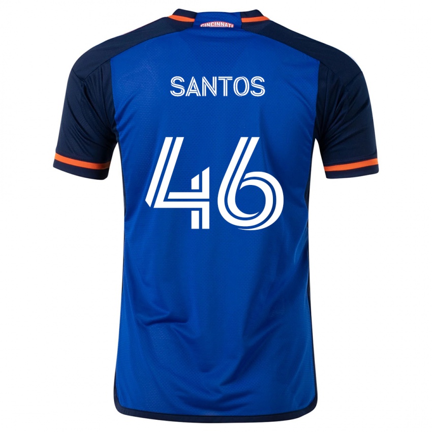 Niño Camiseta Guilherme Santos #46 Azul Blanco 1ª Equipación 2024/25 La Camisa México