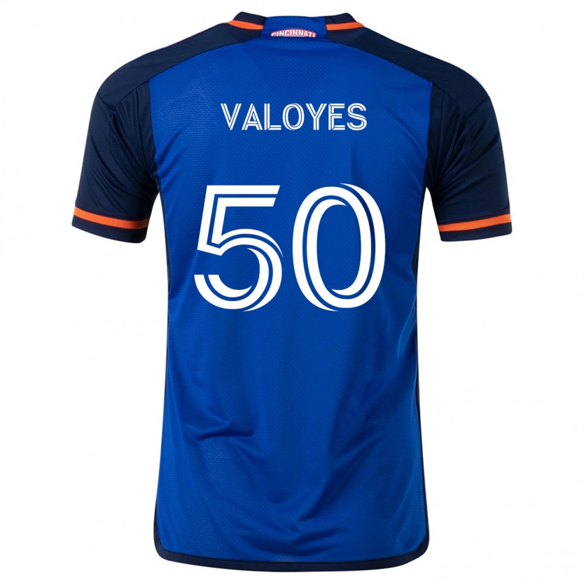 Niño Camiseta Yeiner Valoyes #50 Azul Blanco 1ª Equipación 2024/25 La Camisa México