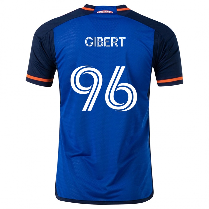 Niño Camiseta Gaël Gibert #96 Azul Blanco 1ª Equipación 2024/25 La Camisa México