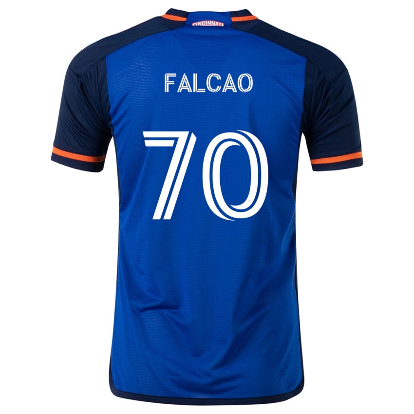 Niño Camiseta Kiano Falcao #70 Azul Blanco 1ª Equipación 2024/25 La Camisa México