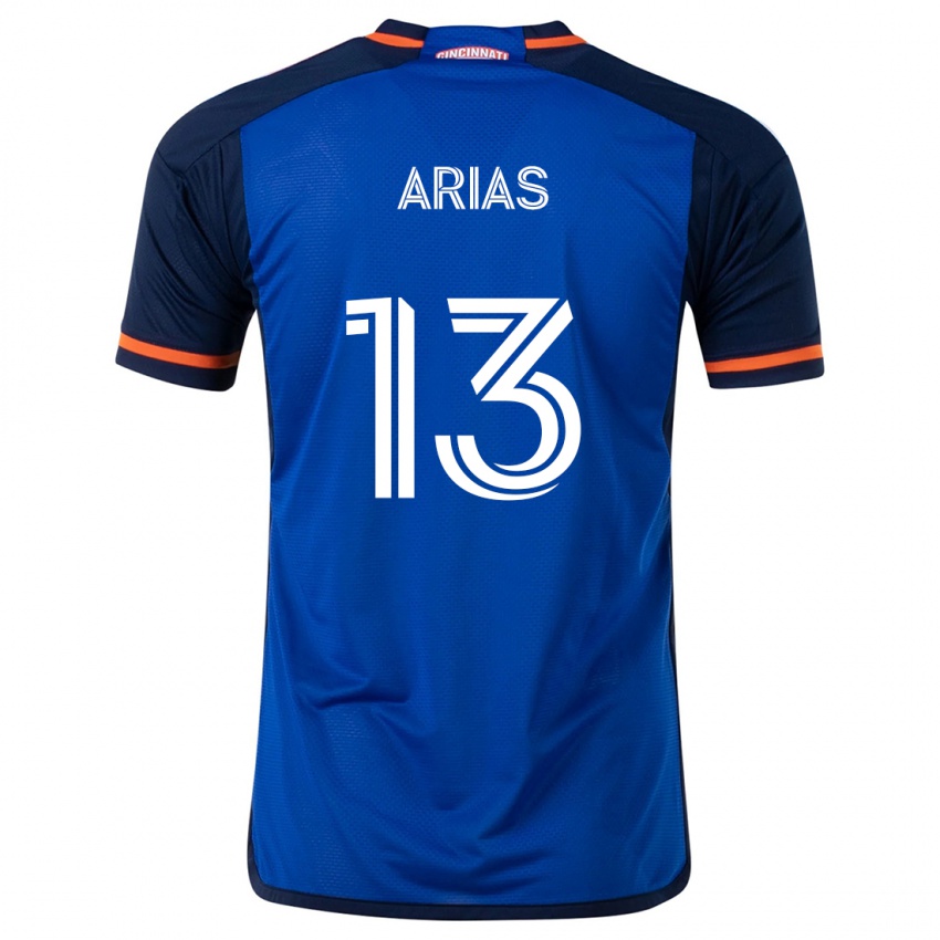 Niño Camiseta Santiago Arias #13 Azul Blanco 1ª Equipación 2024/25 La Camisa México