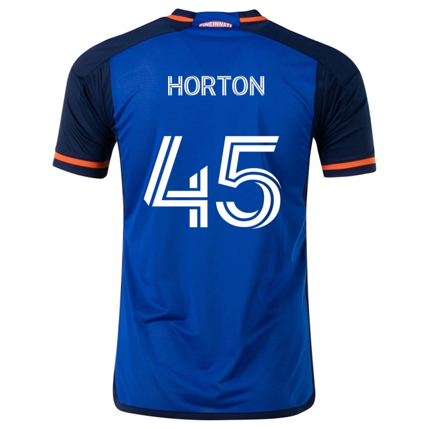 Niño Camiseta Philip Horton #45 Azul Blanco 1ª Equipación 2024/25 La Camisa México