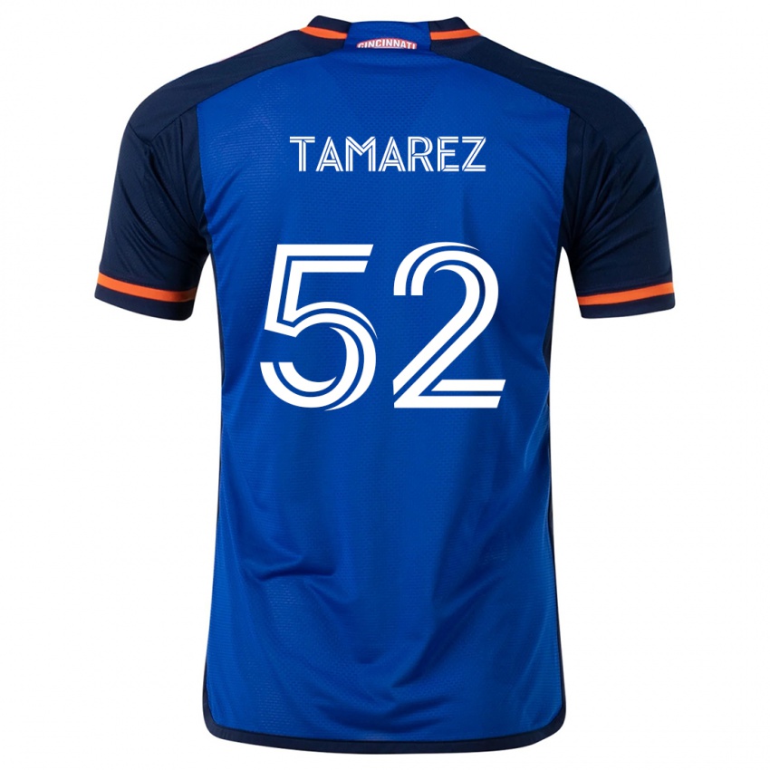 Niño Camiseta Lucas Tamarez #52 Azul Blanco 1ª Equipación 2024/25 La Camisa México