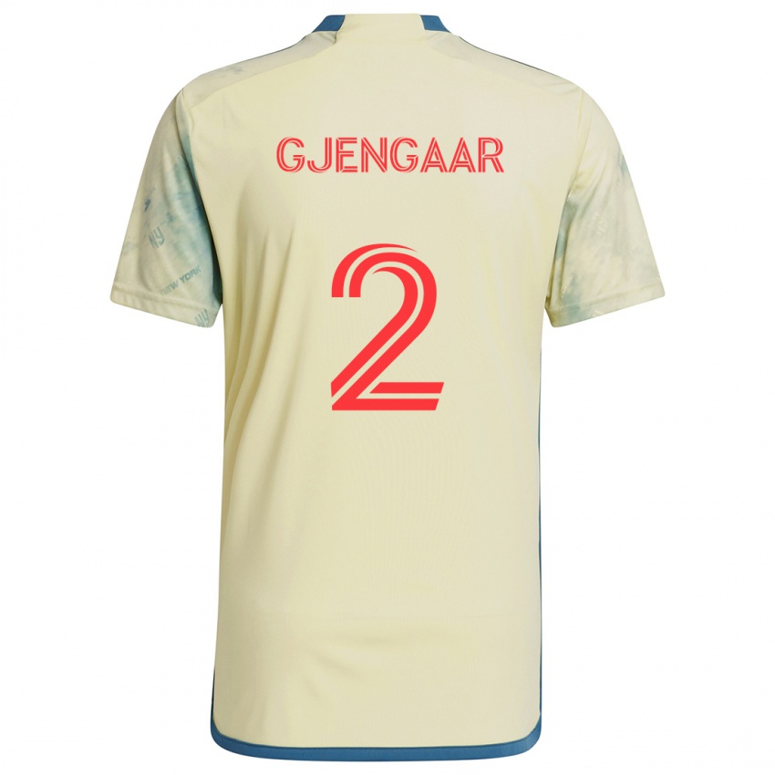 Niño Camiseta Dennis Gjengaar #2 Amarillo Rojo Azul 1ª Equipación 2024/25 La Camisa México