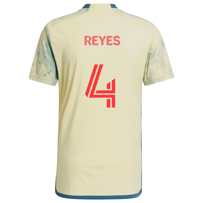 Niño Camiseta Andrés Reyes #4 Amarillo Rojo Azul 1ª Equipación 2024/25 La Camisa México