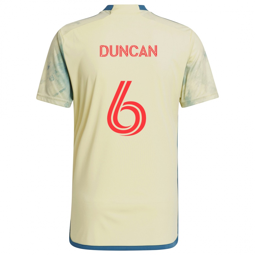 Niño Camiseta Kyle Duncan #6 Amarillo Rojo Azul 1ª Equipación 2024/25 La Camisa México