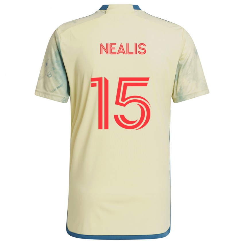 Niño Camiseta Sean Nealis #15 Amarillo Rojo Azul 1ª Equipación 2024/25 La Camisa México