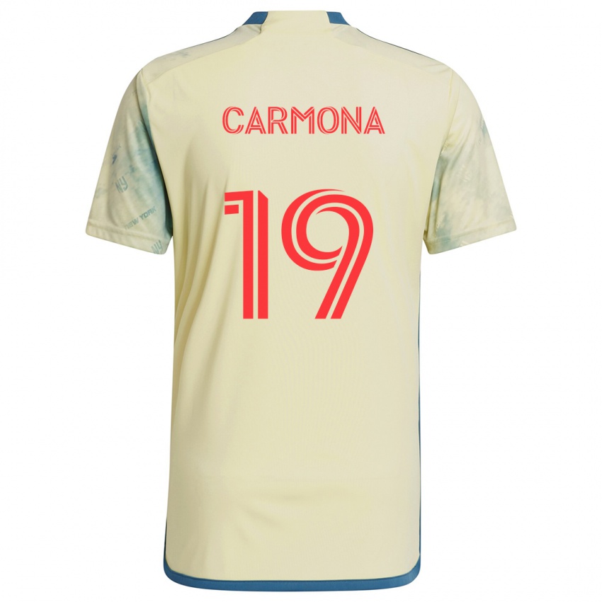 Niño Camiseta Wikelman Carmona #19 Amarillo Rojo Azul 1ª Equipación 2024/25 La Camisa México