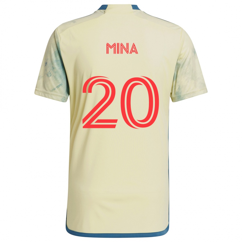 Niño Camiseta Juan Mina #20 Amarillo Rojo Azul 1ª Equipación 2024/25 La Camisa México