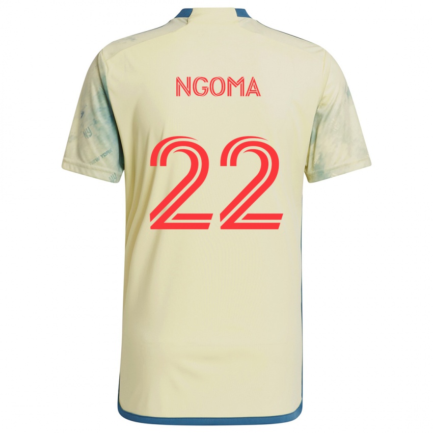 Niño Camiseta Serge Ngoma #22 Amarillo Rojo Azul 1ª Equipación 2024/25 La Camisa México