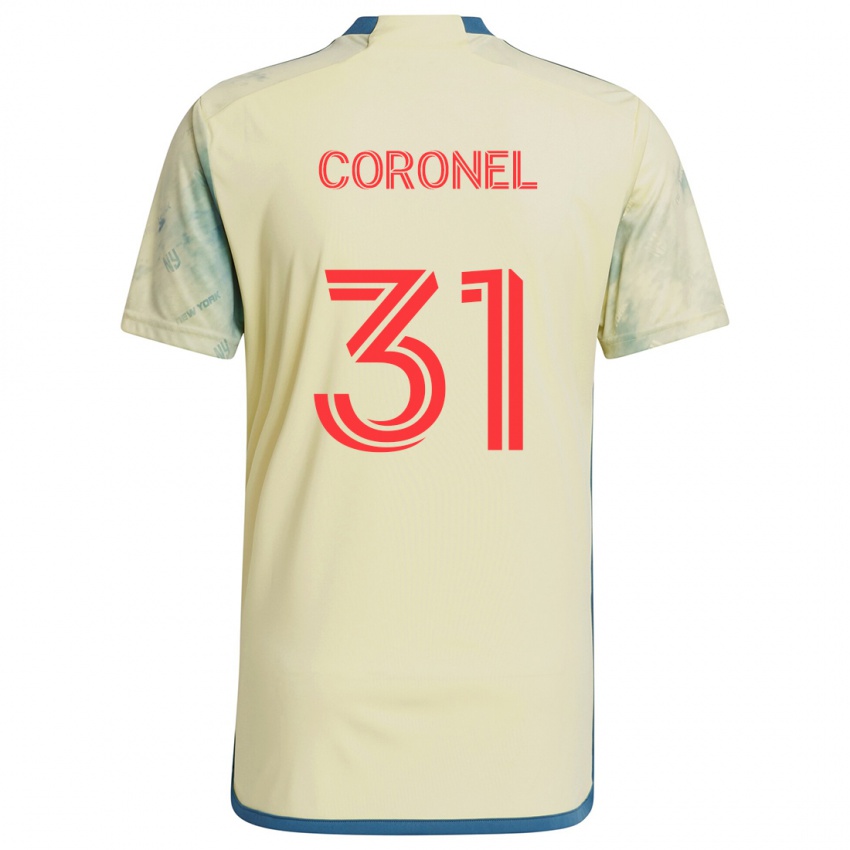 Niño Camiseta Carlos Coronel #31 Amarillo Rojo Azul 1ª Equipación 2024/25 La Camisa México