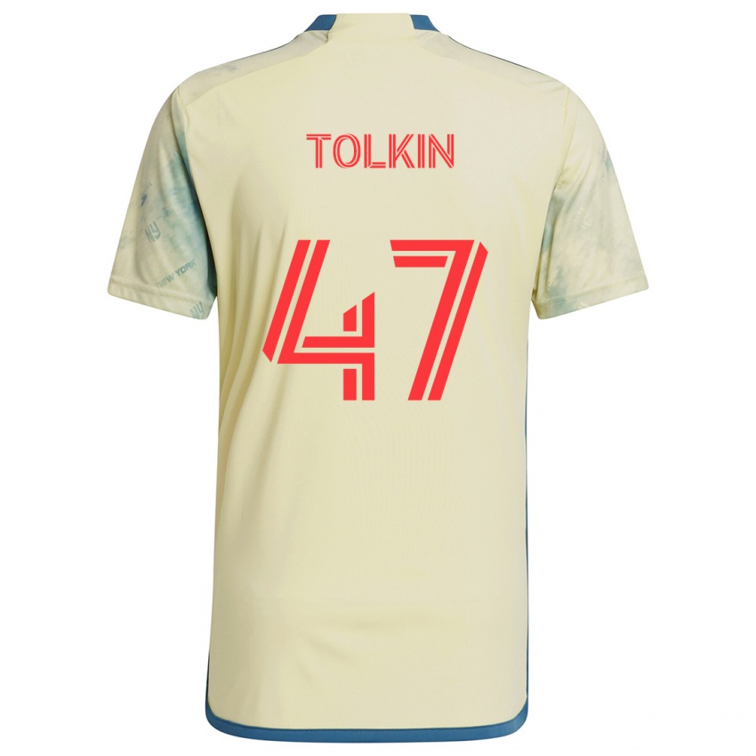 Niño Camiseta John Tolkin #47 Amarillo Rojo Azul 1ª Equipación 2024/25 La Camisa México