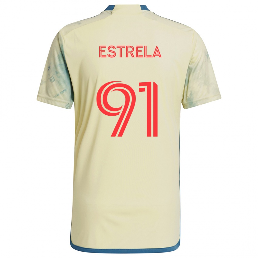 Niño Camiseta Bento Estrela #91 Amarillo Rojo Azul 1ª Equipación 2024/25 La Camisa México