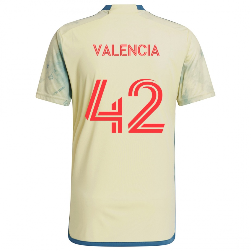 Niño Camiseta Omar Valencia #42 Amarillo Rojo Azul 1ª Equipación 2024/25 La Camisa México