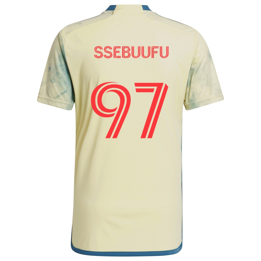 Niño Camiseta Frank Ssebuufu #97 Amarillo Rojo Azul 1ª Equipación 2024/25 La Camisa México