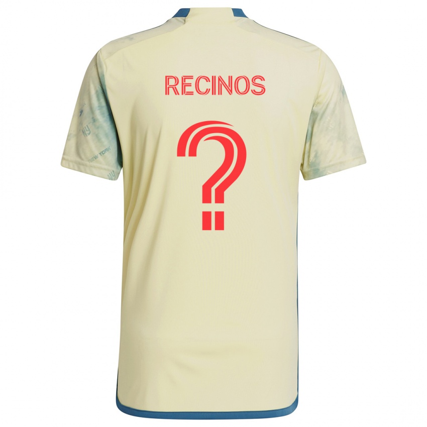 Niño Camiseta Arian Recinos #0 Amarillo Rojo Azul 1ª Equipación 2024/25 La Camisa México