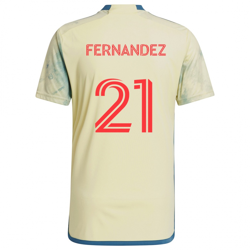 Niño Camiseta Omir Fernandez #21 Amarillo Rojo Azul 1ª Equipación 2024/25 La Camisa México